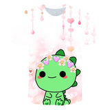 3D Cartoon Dinosaur Kids T-Shirt Cute Dinosaur Boys Girls Tops 3D kPrinted Cartoon Tee Summer Short Sleeve Children Cloth 4-14T
