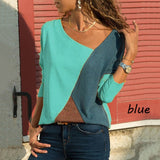 Casual Color Block Patchwork Womens Tops and Blouses Harajuku Plus Size Shirt Female Blouse Streetwear Blusa Feminina SJ923M