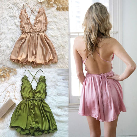 Fashion Women Sexy Sleepwear Style Jumpsuit Rompers Clubwear Playsuit Trousers 2018 New Women Clothes 3 color