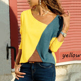 Casual Color Block Patchwork Womens Tops and Blouses Harajuku Plus Size Shirt Female Blouse Streetwear Blusa Feminina SJ923M